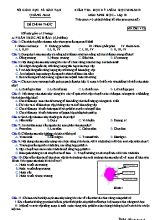 Đề kiểm tra học kỳ I môn Sinh học Lớp 10 - Mã đề 412 - Năm học 2018-2019 - Sở giáo dục và đào tạo tỉnh Quảng Nam